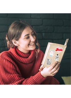 Generic 50-Piece Book Reading Graffiti Cartoon Stickers Vinyl Aesthetic Sticker Laptop Stickers for Skateboard Guitar Travel Case Graffiti Sticker Door Luggage Car Bike Bicycle for Kids Teens Girls Adults  - Image 4