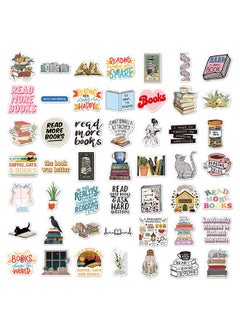 Generic 50-Piece Book Reading Graffiti Cartoon Stickers Vinyl Aesthetic Sticker Laptop Stickers for Skateboard Guitar Travel Case Graffiti Sticker Door Luggage Car Bike Bicycle for Kids Teens Girls Adults  - Image 2