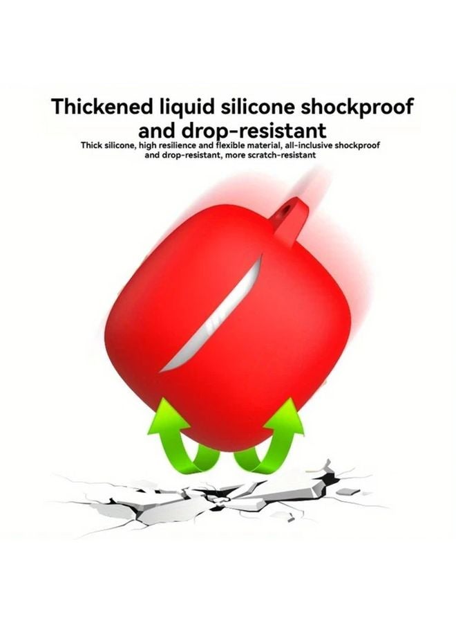 Green Silicone Case with Hook for JBL Tune Flex 2 Anti Drop Shockproof Protective Cover - Image 4