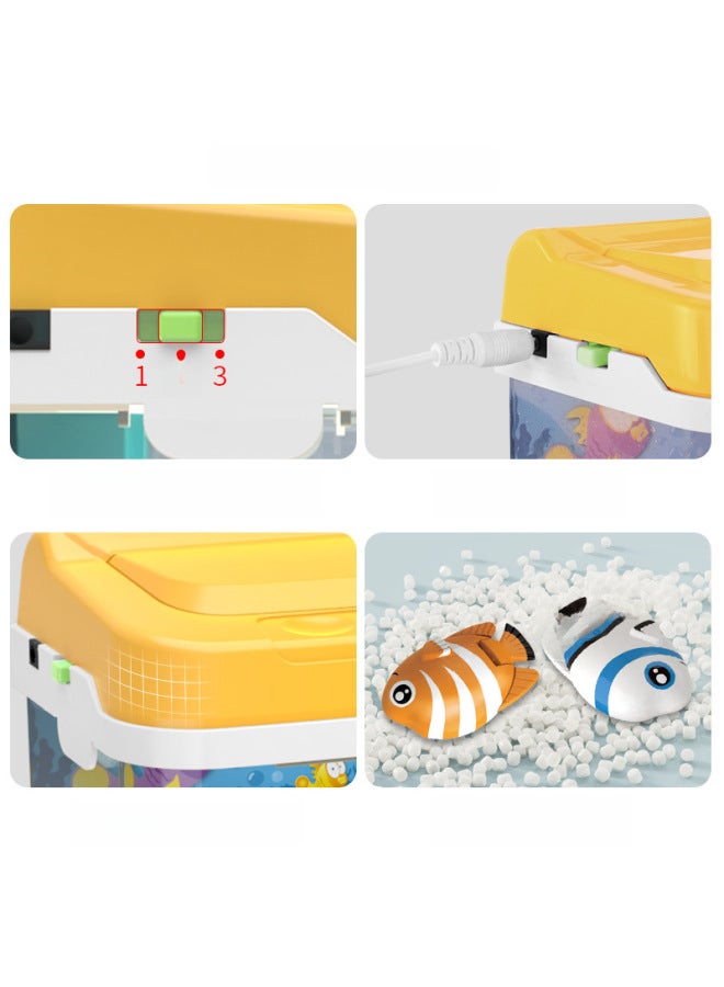 Electric Fish Tank Simulation Aquarium Magnetic Fishing Pool Rod Puzzle Play House Children's Fishing Toy Gift-Color:Chinese Color Box - Image 5