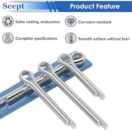 Seept 120Pcs Cotter Pins 304 Stainless Steel Cotter Pins Assortment Kit Tractor Pin Used for Hitch Pin Lock System, Trucks, Engine Repair in Towing Hitch Clips & Pins - Image 4