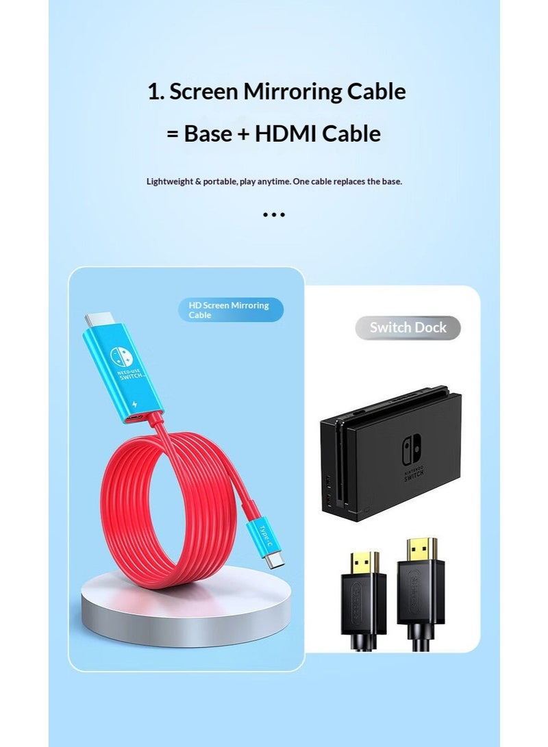 USB-C to HDMI Cable (2M) for Nintendo Switch 2/Switch 1 – 4K 60Hz with 100W PD Fast Charging | Compatible with Steam Deck, Samsung DeX, S21/S20/Note20/Tab S7 | Essential Travel Companion - Image 3