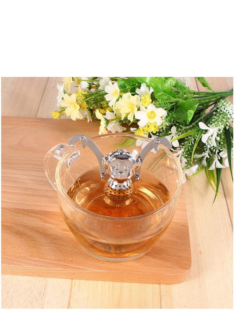 KASTWAVE - 2pcs Stainless Steel Tea Strainer Silicone Tea Infuser Stainless Tea Kettle Metal Tea Strainer Stainless Steel Coffee Infuser Fine Mesh Tea Strainer Rubber Tea Infuser Tea Leaker - Image 1