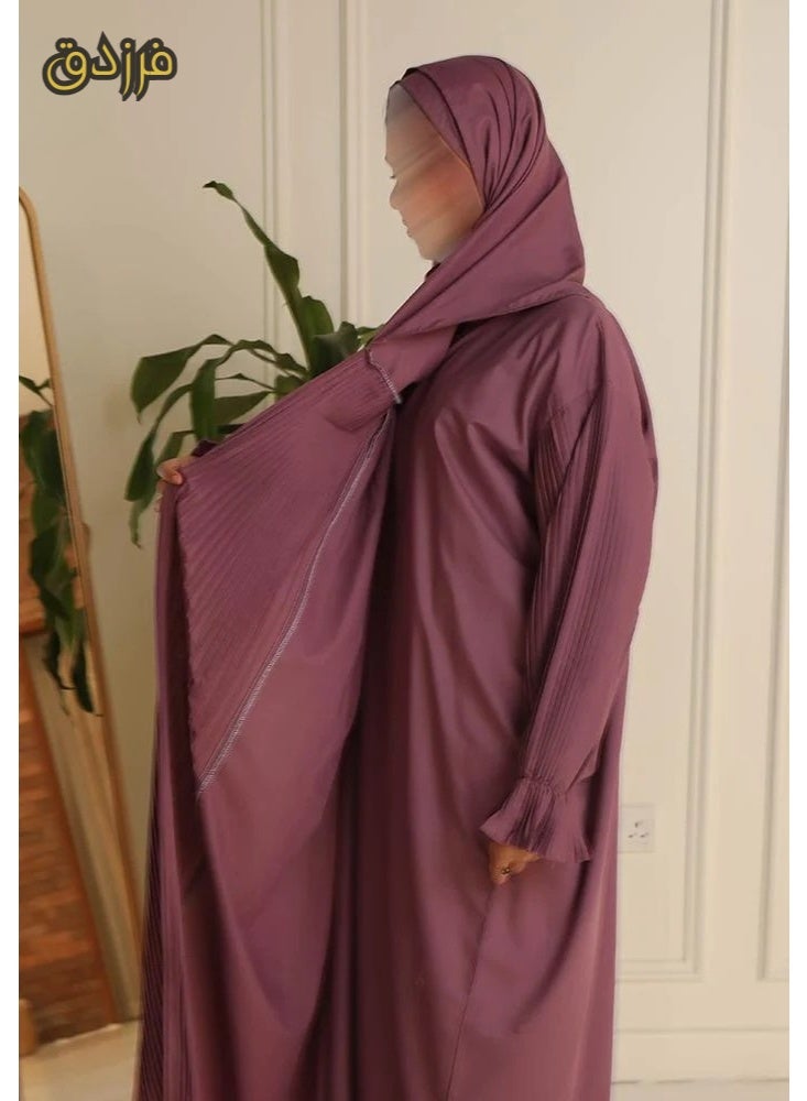 فرزدق شرشف صلاة نسائي (كسرات) لون بنفسجي واسع و مريح خامة باردة ممتازة ( مرد ) - Image 5