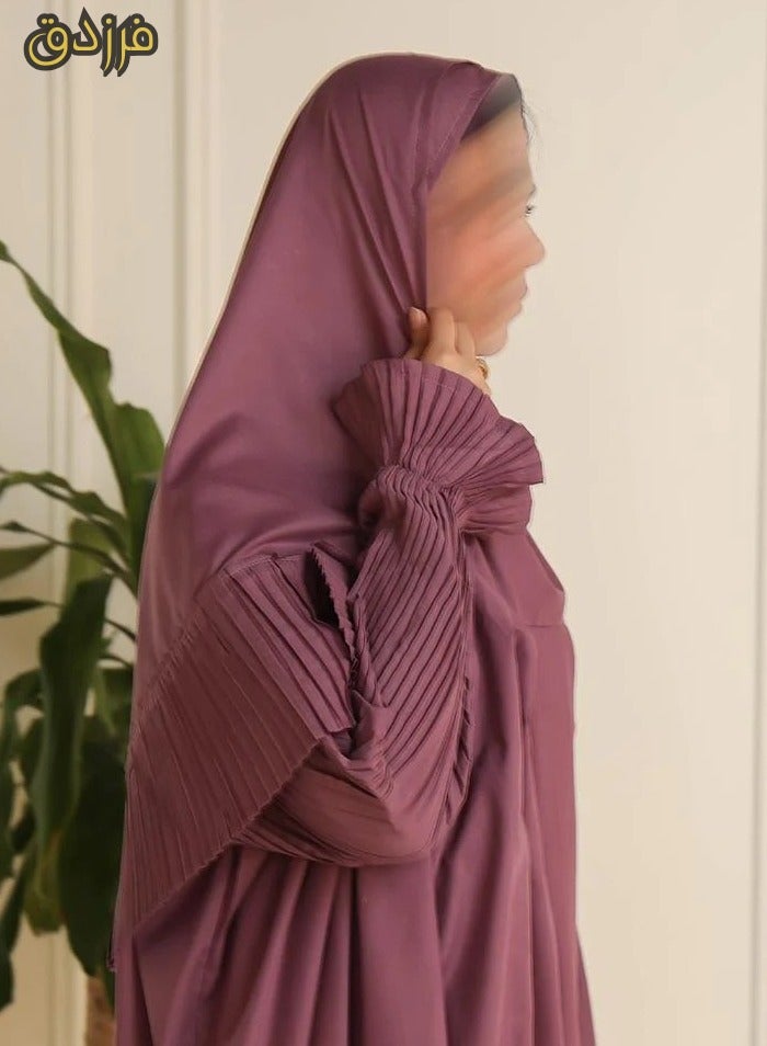 فرزدق شرشف صلاة نسائي (كسرات) لون بنفسجي واسع و مريح خامة باردة ممتازة ( مرد ) - Image 1