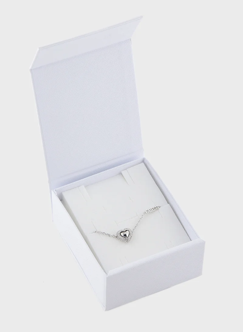 GUESS Jubb05022Jwrhs 13Mm Pave Heart Bracelet