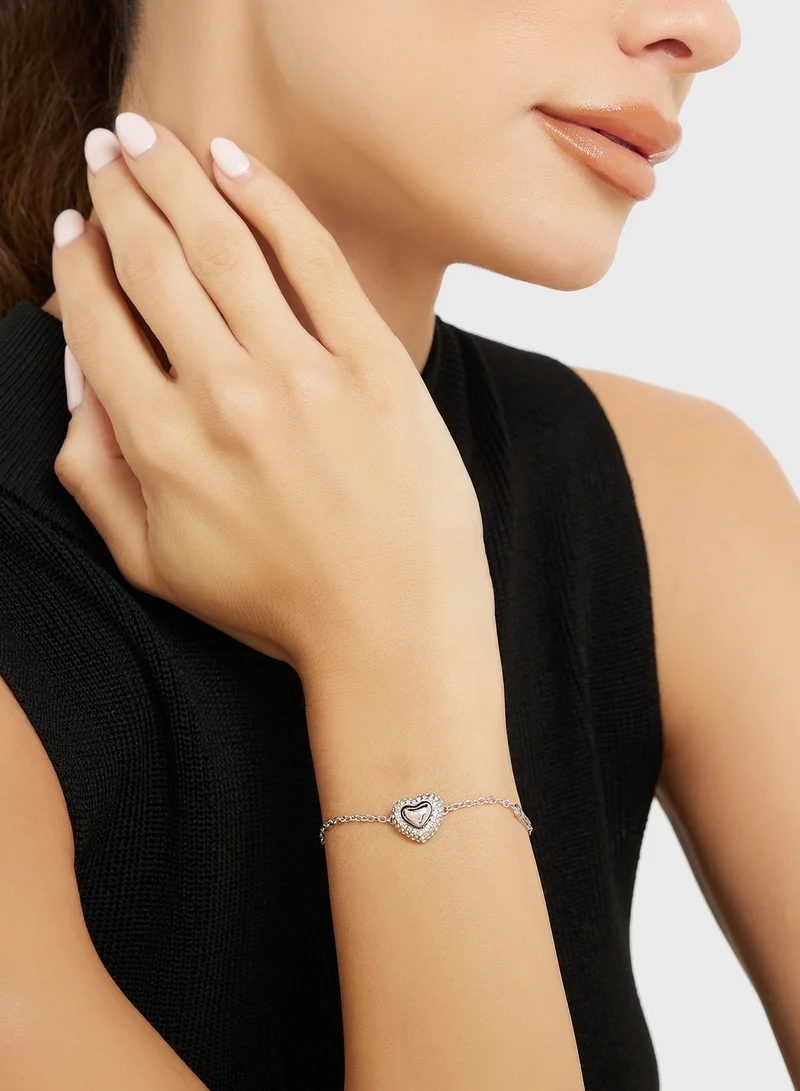 GUESS Jubb05022Jwrhs 13Mm Pave Heart Bracelet
