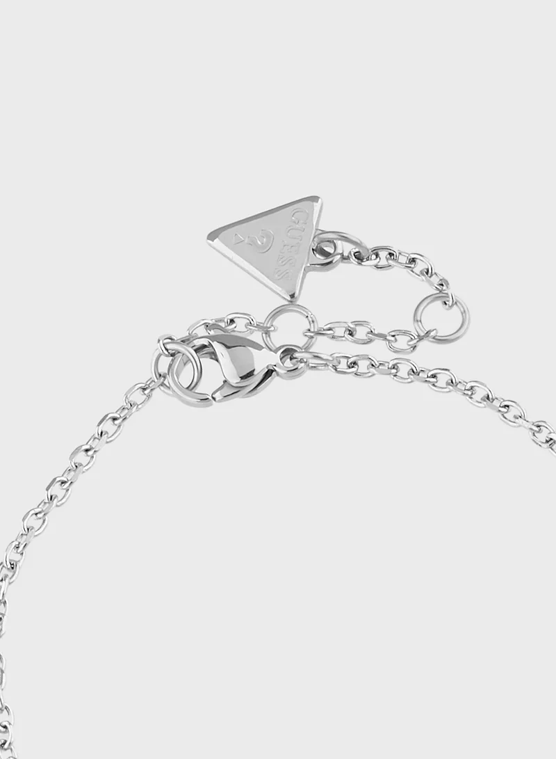 GUESS Jubb05022Jwrhs 13Mm Pave Heart Bracelet
