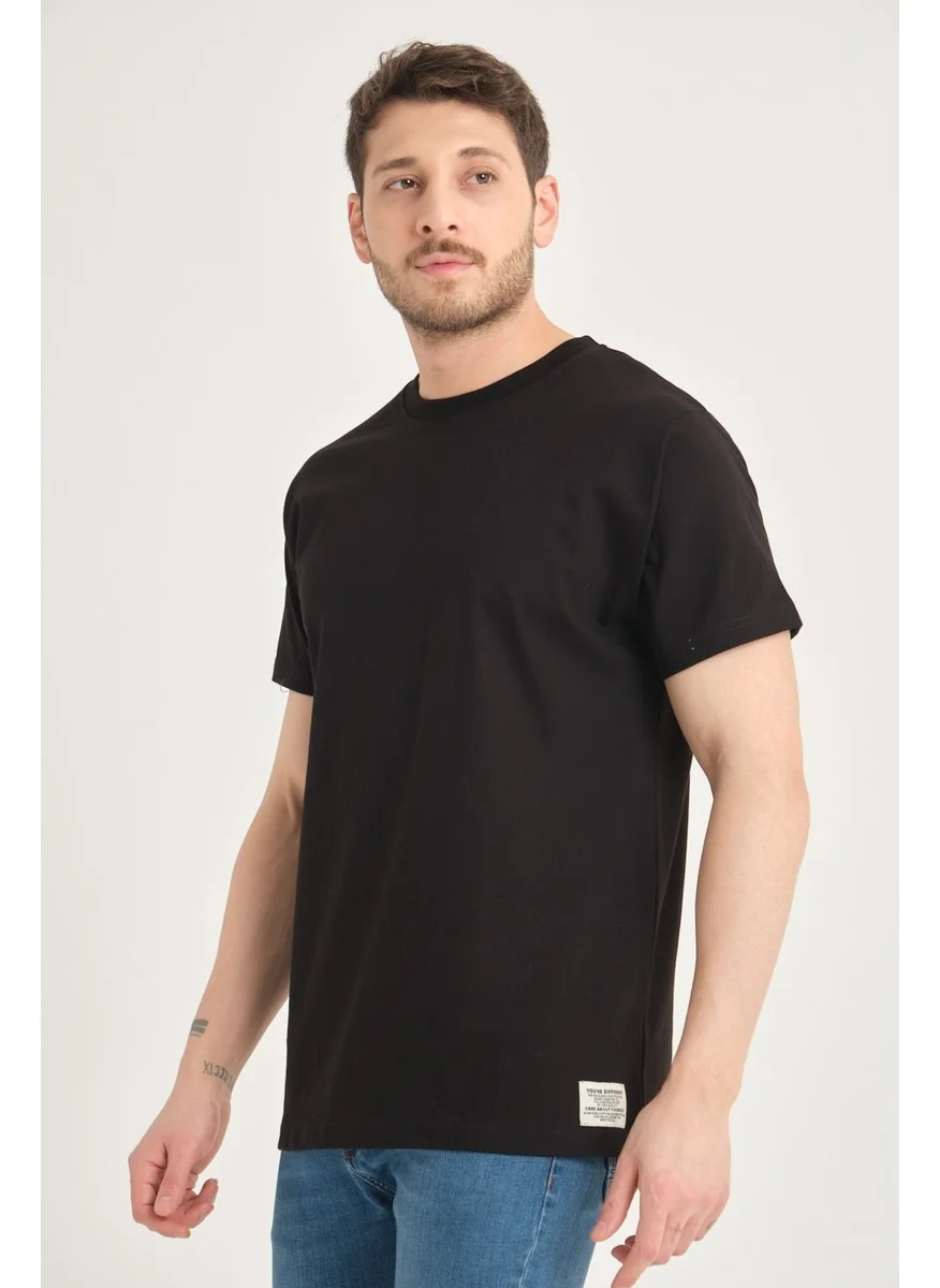 Four Man Men's Cotton Standard Cut Solid Color Basic T-Shirt with Non-Wrinkle Fabric Feature