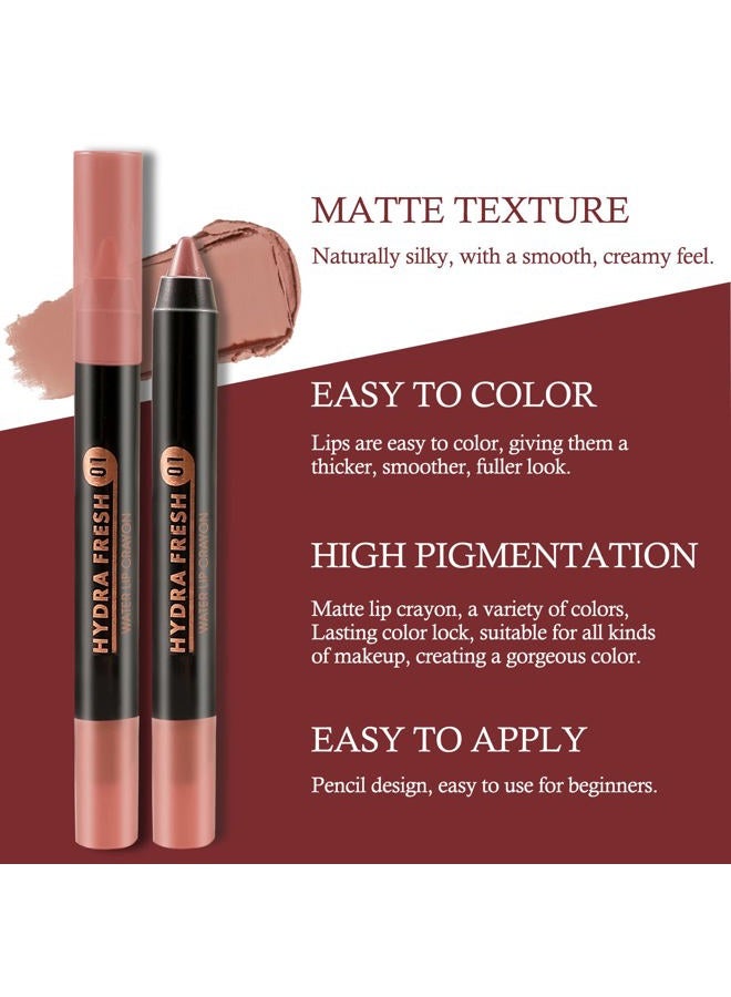 Boobeen Matte Lip Crayon Lipstik Pencil Velvety Creamy Matte Lip Liner Full Coverage High Pigment Waterproof Long Lasting Lipstick for Women, Matte Lip Color with Smooth - Image 4