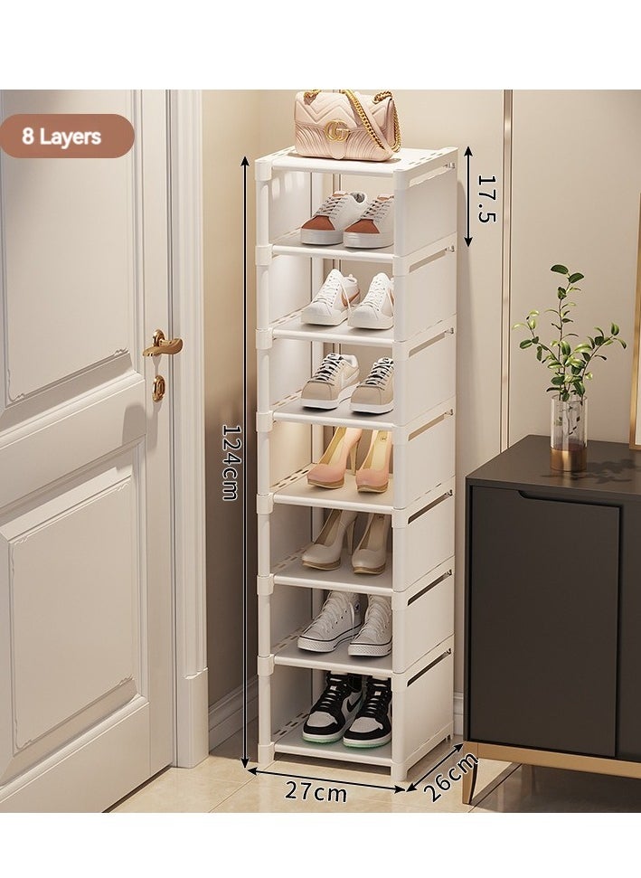 XiuWoo - 8-Tier Shoe Rack,Stackable Shoe Storage Organizer for Bedroom Entryway, Adjustable Shoe Rack,Shoe Slots Organizer Shelf, Easy Clean Shoe Tower Rack - Image 1