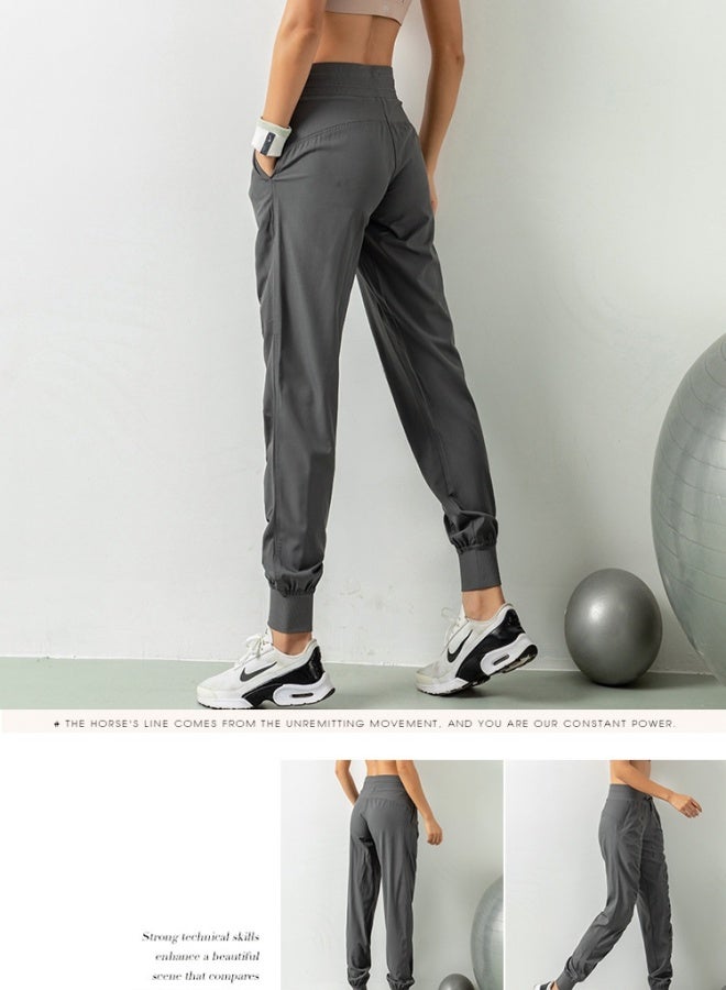 NIBEMINENT Women's Athletic Training Leggings For Yoga And Fitness, Featuring Nine Pockets And a Casual Bundle Foot Guard Design - Image 2