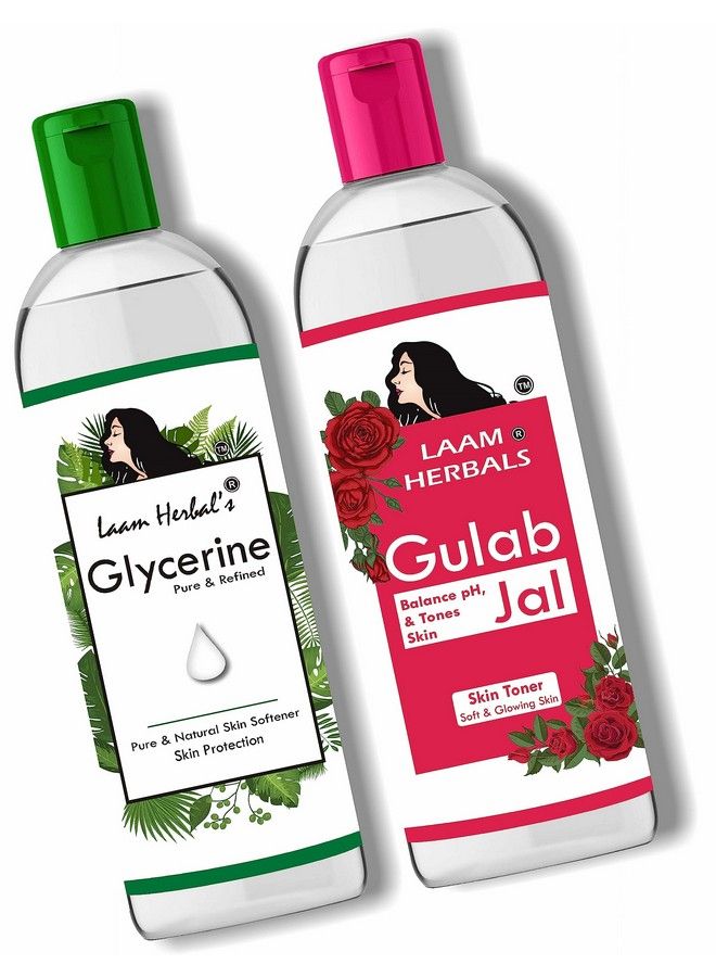 Laam Herbals Rose Water & Refined Glycerine ; Steam Distilled ; Pure & Natural ; Skin Softner Balance Ph Skin Toner (Pack Of 100 Ml + 125 G) - Image 2
