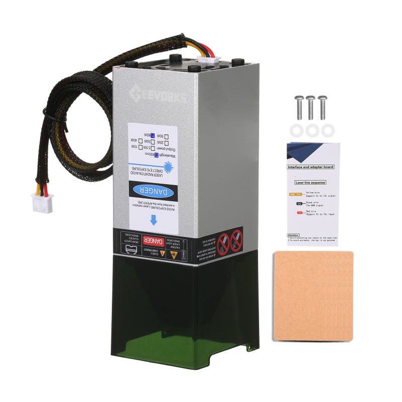 موديل Geevorks 450nm 80W رأس حفر البؤرة الثابتة آلة حفر عالية السرعة ومقص طابعة ثلاثية الأبعاد وموديل روتر CNC لحفر وقطع الحرف اليدوية من الخشب والجلد والنسيج والورق - Image 5