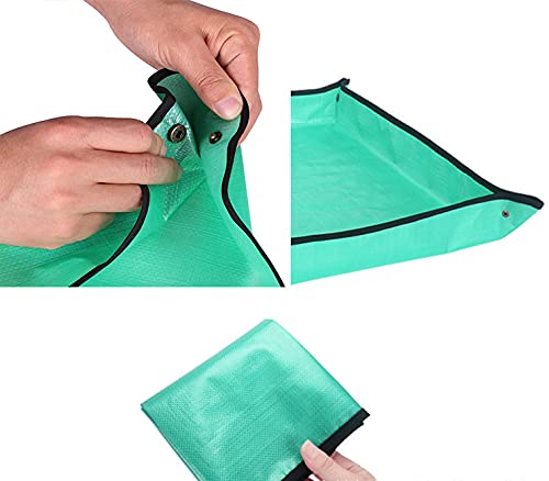 BIUWING 2PCS 39.4" x 39.4" Plant Repotting Mat Waterproof Transplanting Mat Indoor Succulent Potting Mat Portable Gardening Soil Changing and Watering mat Square and Foldable Garden mat - Image 2