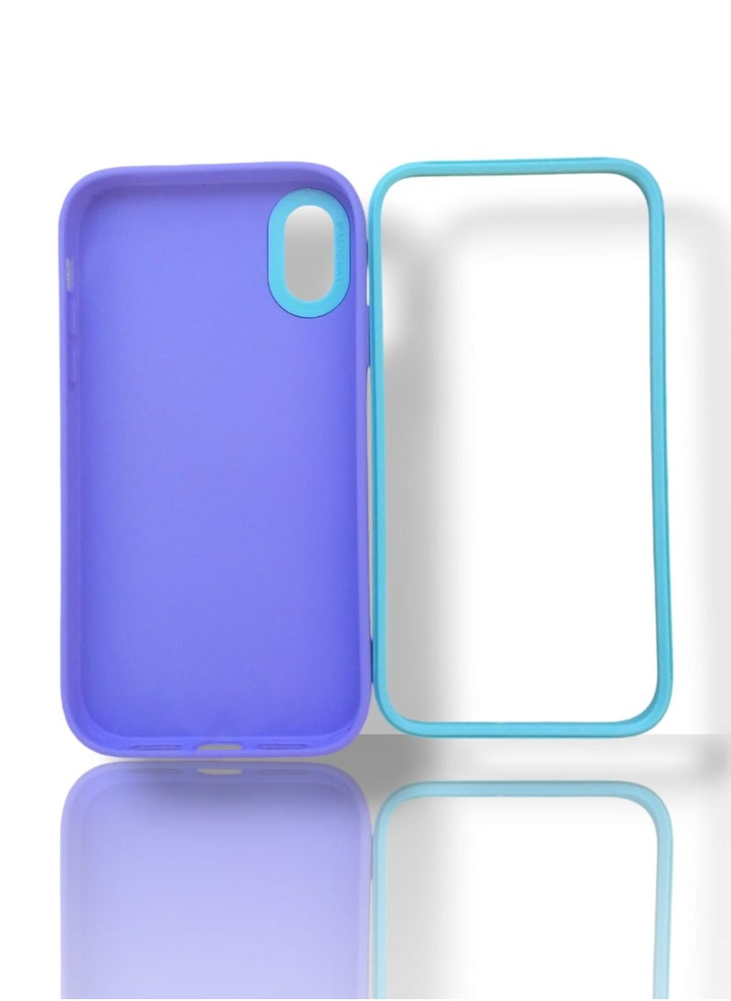 Generic - Back protection cover made of plastic for Apple iPhone X/XS with a frame inside to protect the phone - Purple - Image 1