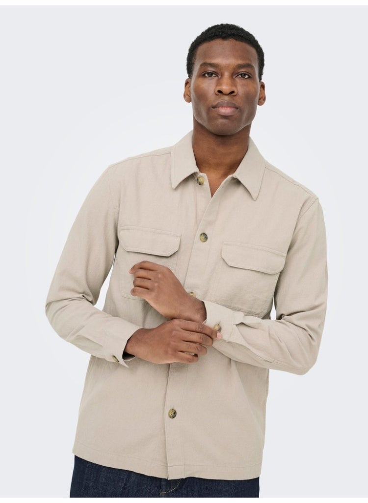 Only & Sons Men's Cotton-Linen Full Sleeve Shirt - Image 1