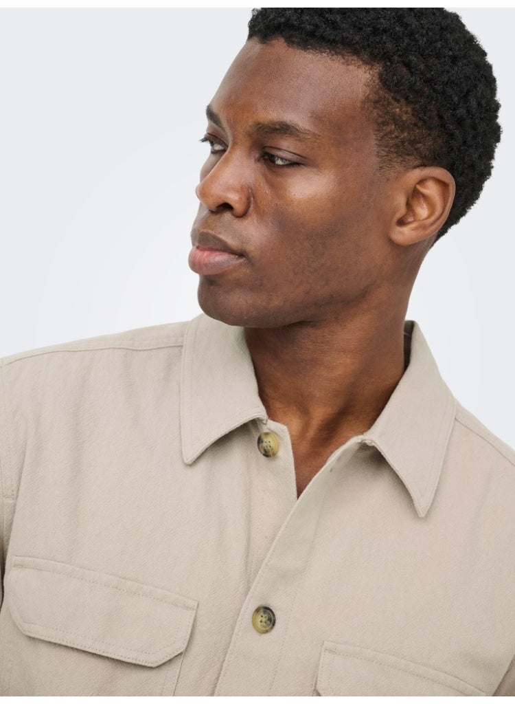 Only & Sons Men's Cotton-Linen Full Sleeve Shirt - Image 5