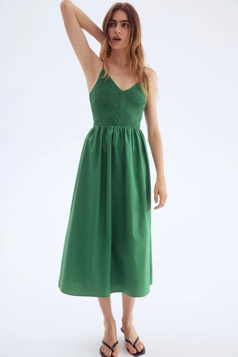 H&M Smocked-bodice cotton dress