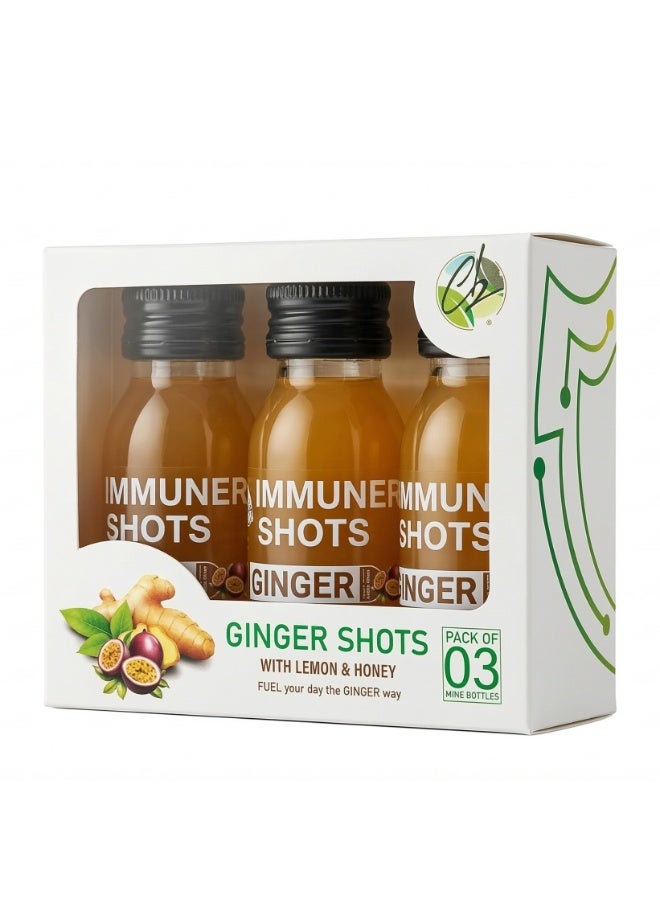 Immuner Shots Ginger Shot with Passion 60ml - Pack of 3 (Immuner Shots) - Image 1