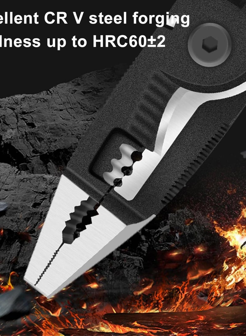 GGOOT 9in Wire Cutter Needle Nose Pliers Set Multifunctional Steel Wire Pliers Labor Saving CRV Steel Pliers Universal Hardware Tool for Crafting Electrician Home Repair - Image 2