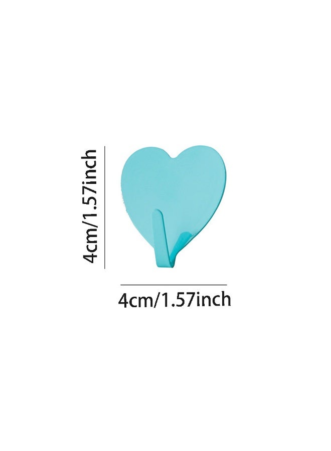 16pcs Heart Shaped Decorative Wall Hooks, Stainless Steel Adhesive Wall Hook,Home Decor Organizer,For Home Kitchen Bathroom And Bedroom - Image 5