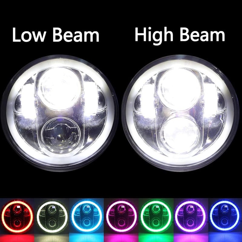 ROCCS Chrome 5.75" LED Motorcycle Headlight, 5-3/4 Multicolor Headlamp with For Har-ley Dyna Sportster Softail Street Bob Iron 883 72 48 - Image 4