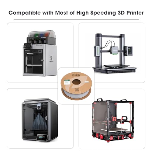 eSUN PLA Basic Filament 1.75mm, 3D Printer Filament High Speed PLA for Fast Printing, 1KG Spool (2.2 LBS) 3D Printing Filament for High Speed 3D Printers, Silver - Image 4