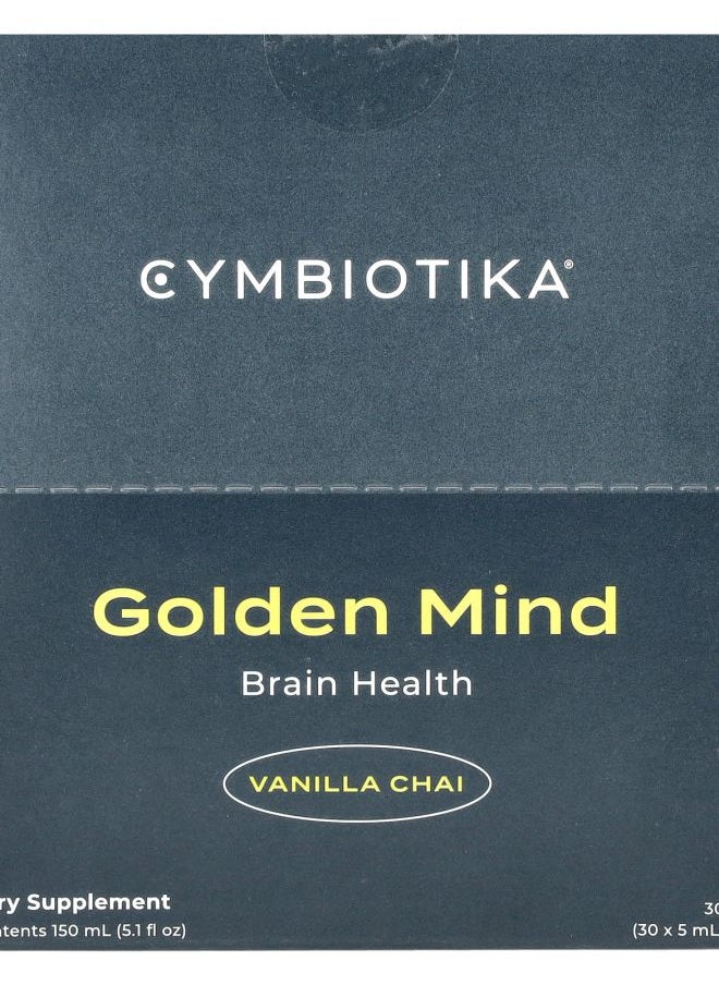 Cymbiotika - Golden Mind Brain Health Vanilla Chai 30 Pouches 5 ml Each - Image 1