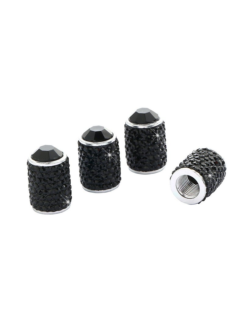 CMGTYYD 4 PCS Car Wheel Tire Valve Caps, Bling Tire Valve Caps, Crystal Tire Caps Shinny Rhinestone for Women, Universal Car Dustproof Tire Valve Caps for Cars, Trucks, SUV and Motorcycles  - Image 1