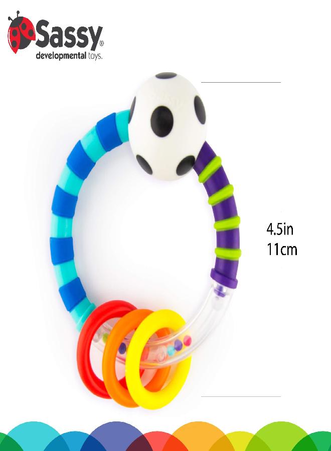 Sassy Ring Rattle | Developmental Baby Toy for Early Learning | High Contrast | For Ages Newborn and Up - Image 4