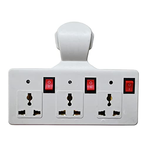 Digiway 3 pin Multi Plug Point | Cordless Wall Socket Multi Outlet Extension Board, Universal Sockets and Individual Switches -Pack of 1 - Image 1