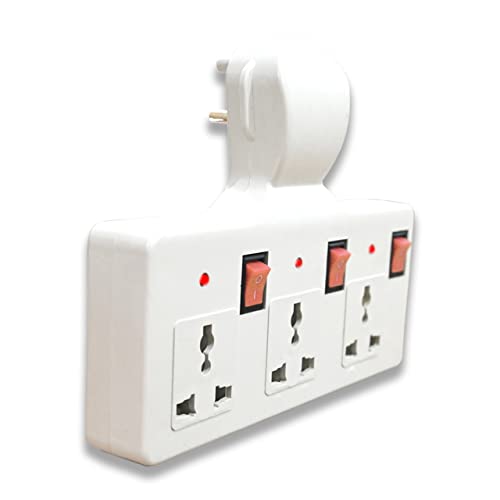 Digiway 3 pin Multi Plug Point | Cordless Wall Socket Multi Outlet Extension Board, Universal Sockets and Individual Switches -Pack of 1 - Image 2