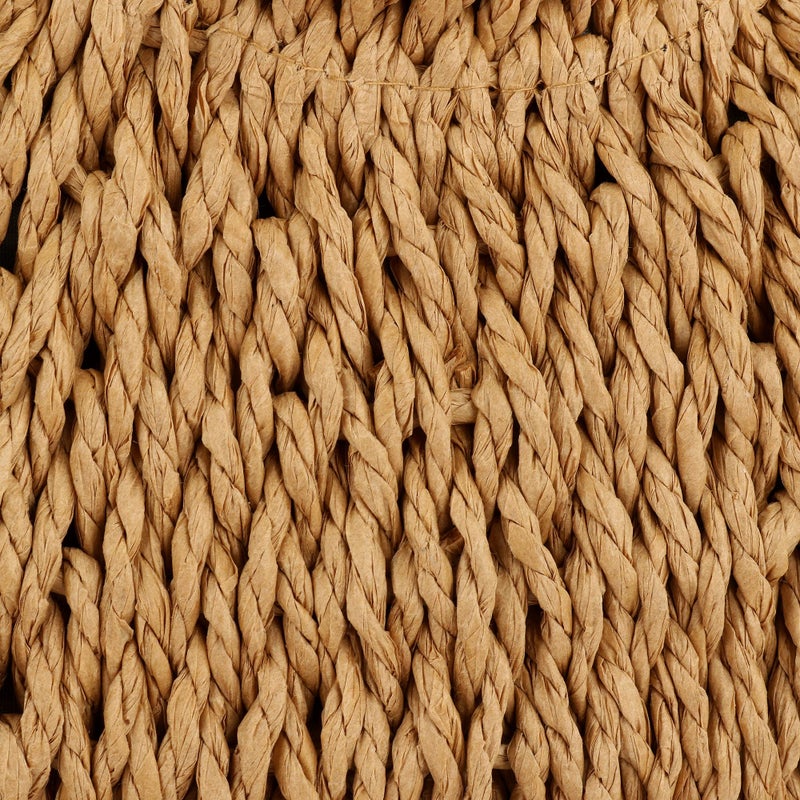EROUGE Brown Rattan Handmade Straw Tote Handbag Beach Shoulder Bag Summer Beach Rattan Bag Straw Bag (9.06 x 3.35 x 7.87 inches) - Image 2
