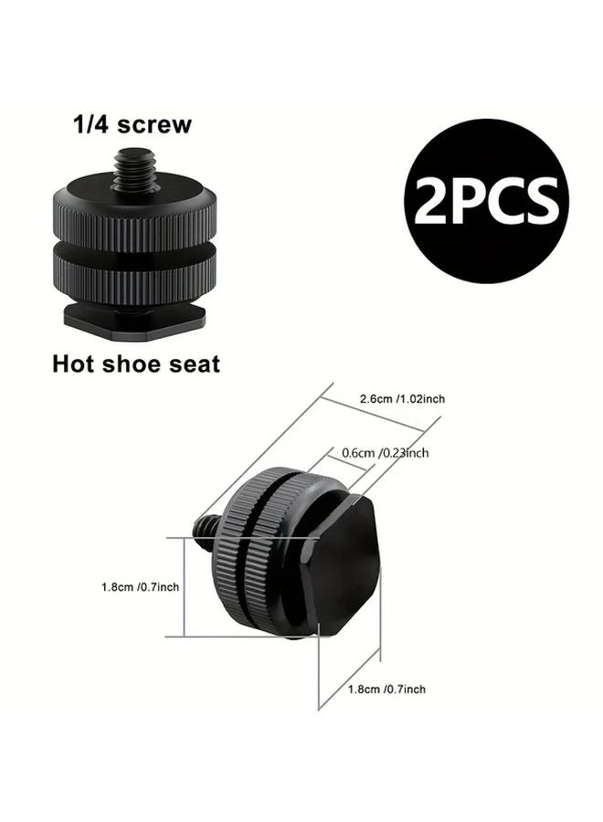 Black Aluminum Alloy Hot Shoe Mount Holder for DSLR Action Cameras 1 4 Adapter - Image 3