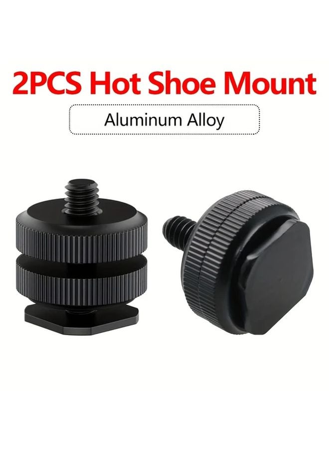 Black Aluminum Alloy Hot Shoe Mount Holder for DSLR Action Cameras 1 4 Adapter - Image 2