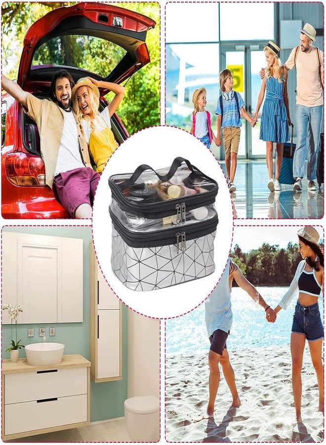 Flywind Cosmetic Bag - Double Layer Makeup Bag Organizer with Carry Handle, Waterproof Travel Toiletry Bag - Foldable, Portable Storage for Women and Girls, Ideal for Daily Use, Business & Travel - Image 5