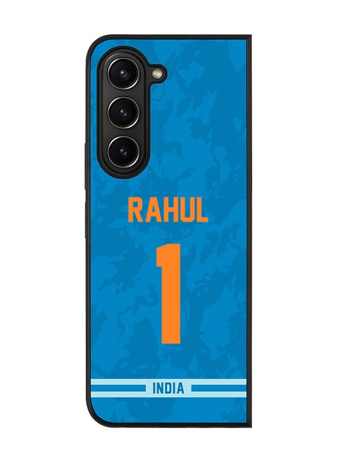 Cover for Samsung Galaxy Z Fold5 Case, Rugged Black Slim Fit Soft Flexible Thin Protective Phone Cases - Player Name - KL Rahul, Jersey Number- 1