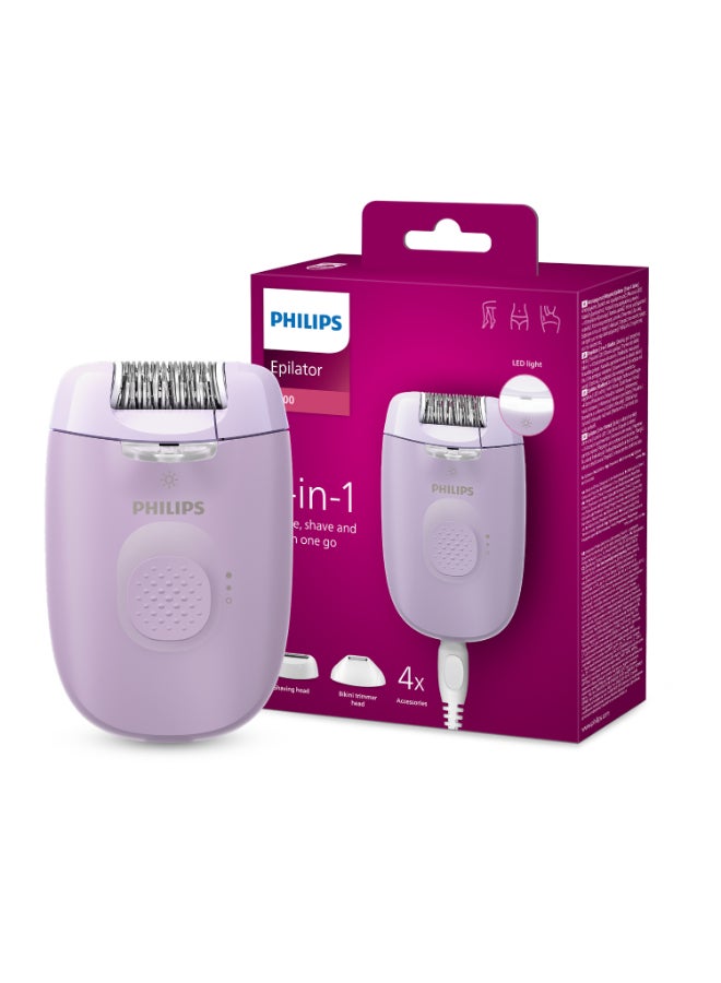 Philips Epilator Series 4000 Corded Epilator purple - Image 1