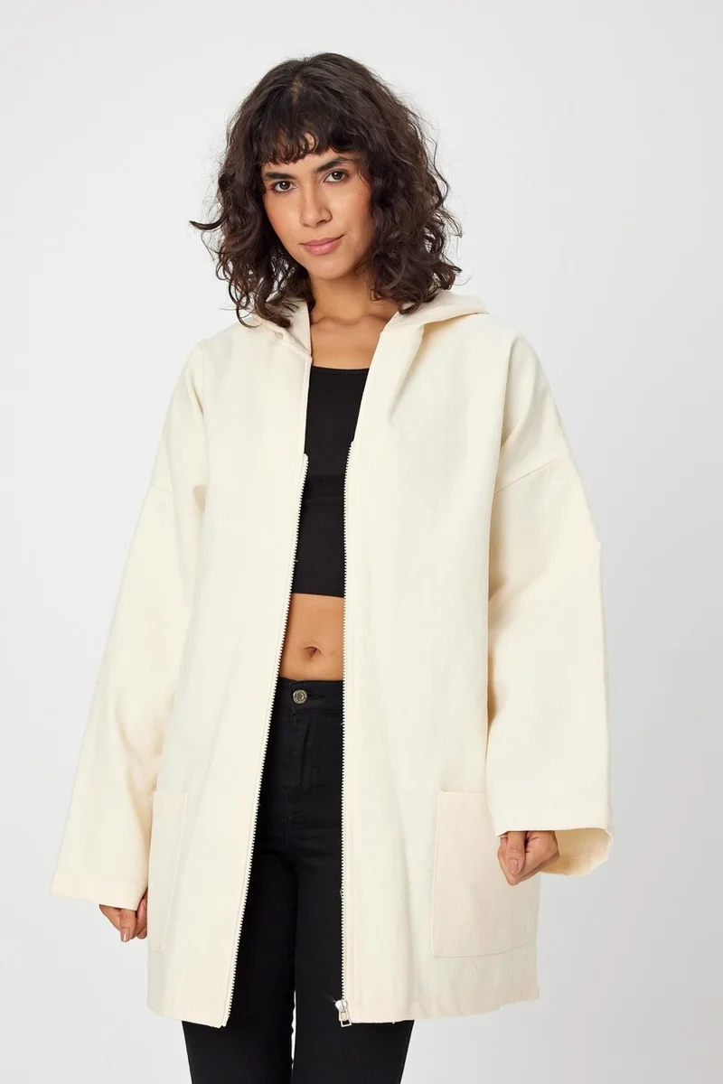 الكسندر جاردي Alexandergardi Hooded Zippered Oversize Jacket (UNX-0074)
