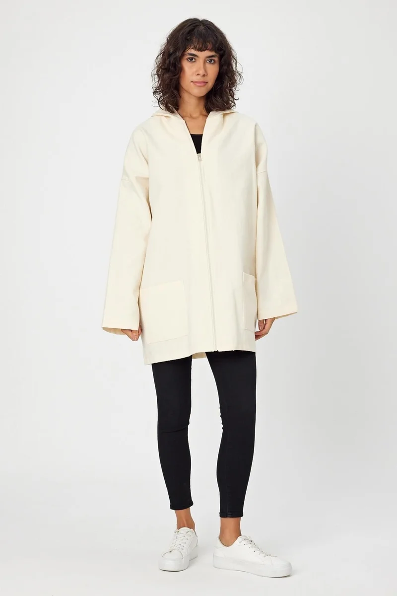 الكسندر جاردي Alexandergardi Hooded Zippered Oversize Jacket (UNX-0074)