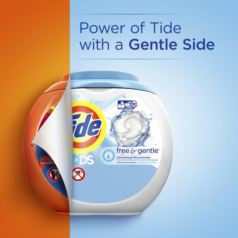 Tide Pods Liquid Detergent Pacs, Free & Gentle, 42 Count (Pack of 4) (Packaging May Vary) - Image 4