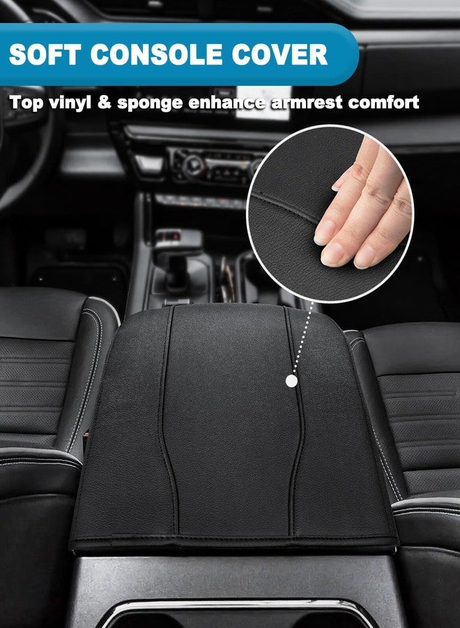 Eaglecover Center Console Armrest Cover for Chevy Silverado & GMC Sierra 2019-2025, Yukon & Tahoe & Suburban 2021-2025, Bucket Seat, Vinyl Leather Trim, Scratchproof, Black - Image 3