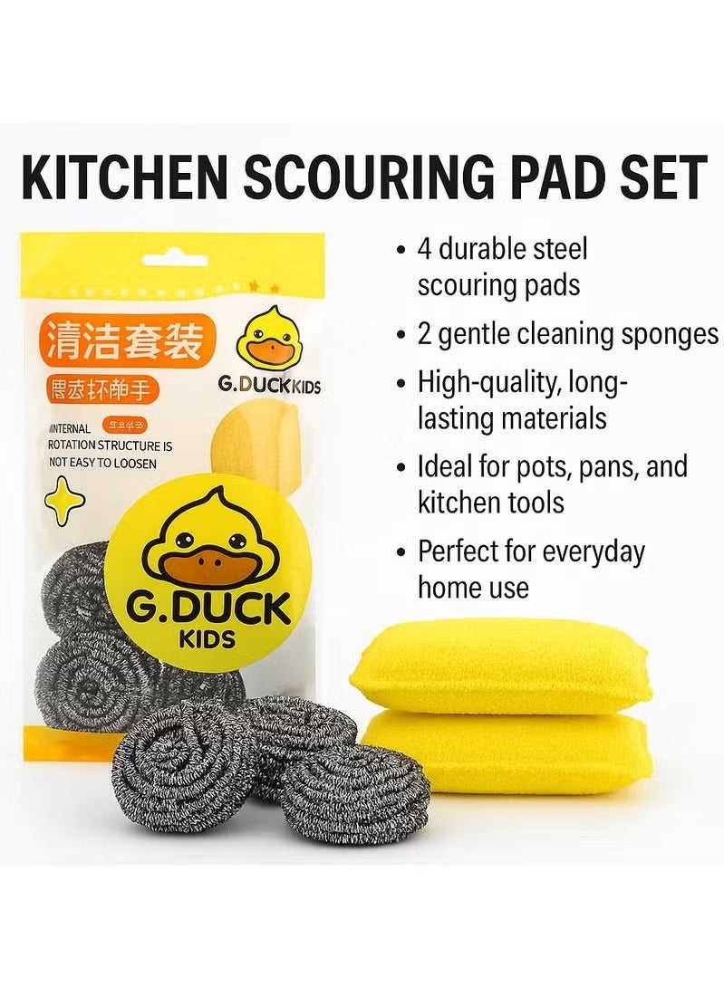 G.DUCK Kitchen Set - 4 Powerful Processing Heads + 2 Cleaning Pieces - Kitchen Pots and Pans Washing Set - Image 2