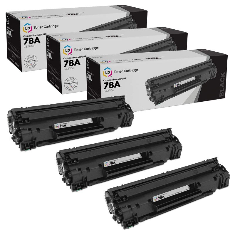 LD Products Compatible Toner Cartridge Replacements for HP 78A CE278A (Black, 3-Pack) for use in LaserJet Pro M1536dnf & LaserJet Pro P1606dn - Image 1