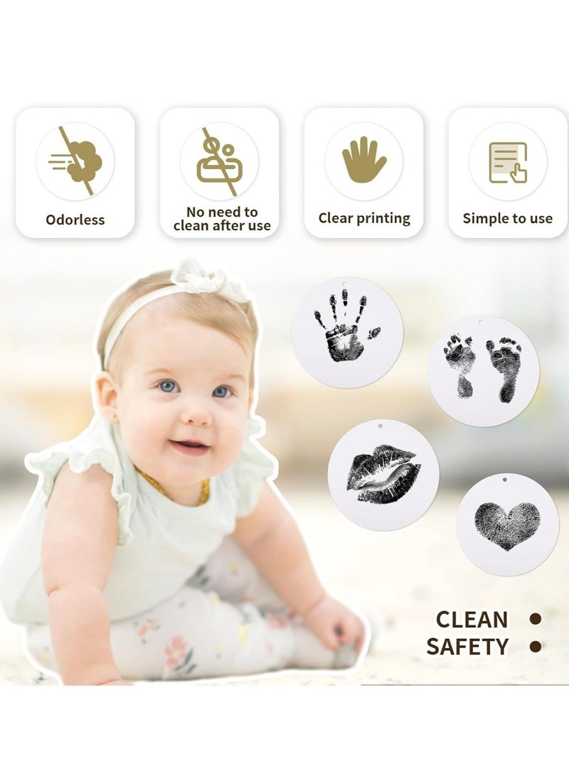 Captaintech Inkless Hand and Footprint Kit - Ink Pad for Baby Hand and Footprints - 2Pcs Clean Touch Ink Pads with 6 Imprint Cards, Doesn’t Touch Skin, Inkless Print Kit Safe Non-Toxic for Newborn Baby, Family - Image 2
