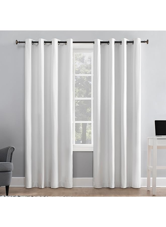 Green Tiger Columbia Thermal Insulated 100% Blackout Grommet Curtain Single Panel, 50" x 84", White - Image 1