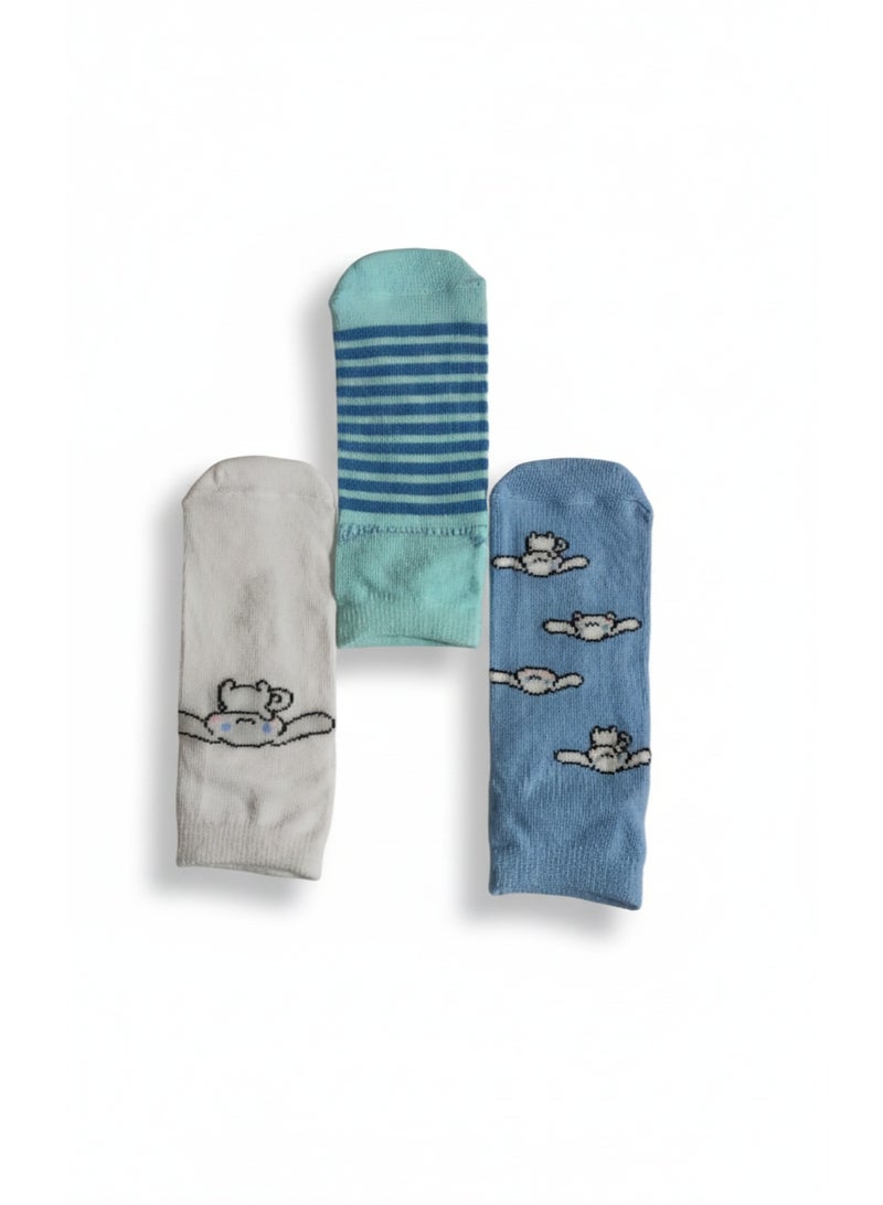 Cinnamoroll 3 PAIRS | CINNAMOROLL ANKLET SOCKS 78% COTTON| 18% POLYESTER | 4% ELASTANE - Image 2