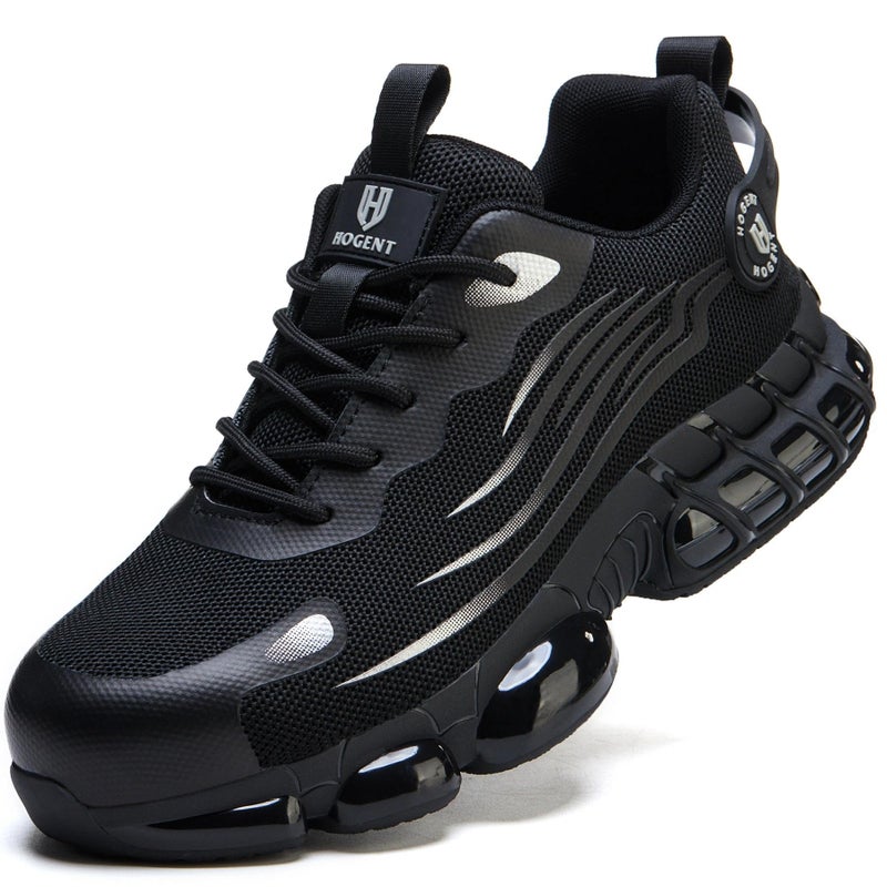 Hogent Steel Toe Shoes for Men Women Comfortable Lightweight Work Shoes Men Puncture Proof Air Cushioned Composite Toe Sneakers for Industrial Construction - Image 1