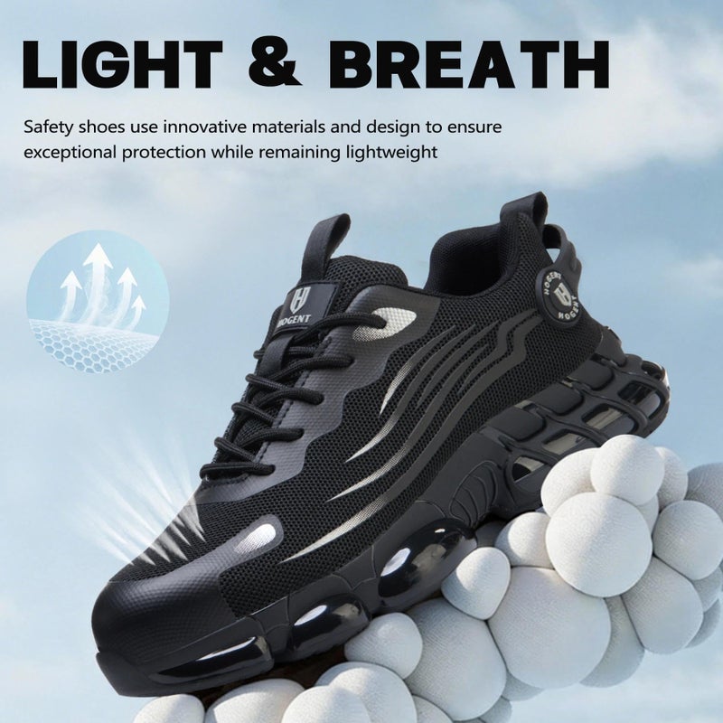 Hogent Steel Toe Shoes for Men Women Comfortable Lightweight Work Shoes Men Puncture Proof Air Cushioned Composite Toe Sneakers for Industrial Construction - Image 4